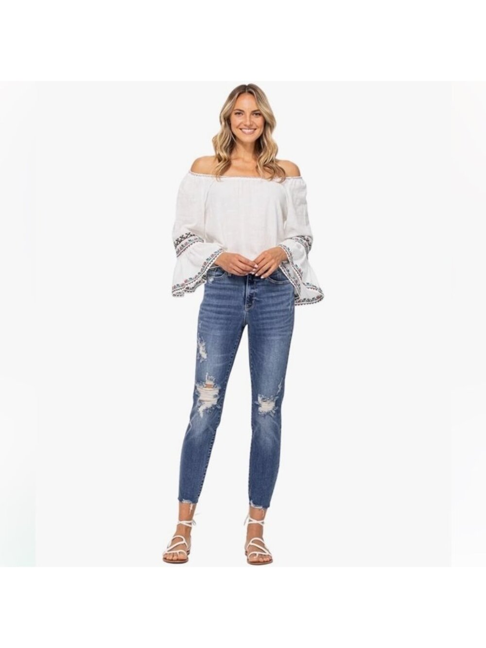 Judy Blue Women's High Waist Destroyed Relaxed Fit Jeans 82306 size 11/30